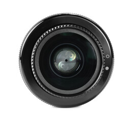 Wall Mural - Camera lens isolated on white. Photographer's equipment