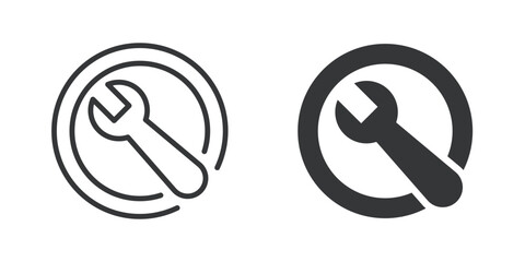 Editable stroke. Repair thin line and glyph solid icons