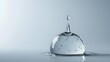 © Andrew - Crystal clear water droplet on grey background