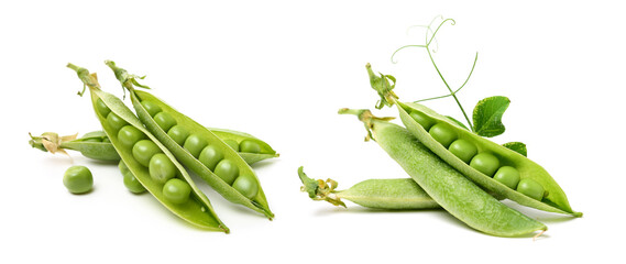 Poster - Fresh peas on white background