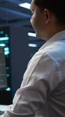 Poster - vertical video data center system administrator responsible for installation of networking equipment