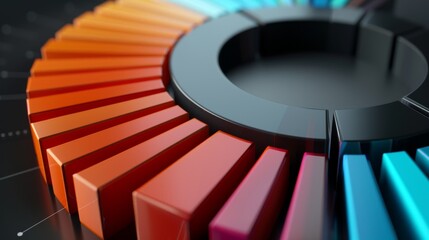Aufkleber - 3D circular bar chart with colorful segments, displaying the distribution of operating expenses.