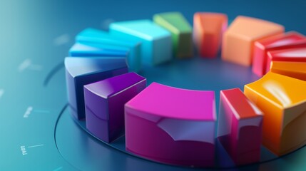 Aufkleber - 3D circular bar chart with colorful segments, displaying the distribution of operating expenses.