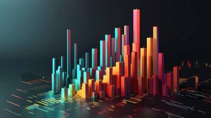 Poster - 3D column chart with labels and axis, showing a clear data comparison.