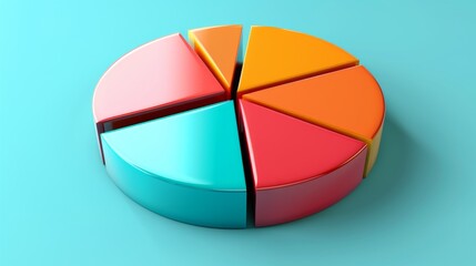 Aufkleber - 3D pie chart showing market share distribution among key competitors in a business model.
