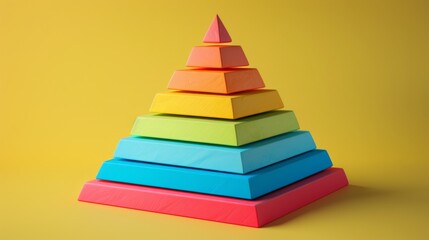 Leinwandbilder - 3D pyramid chart illustrating the hierarchy of business model components.