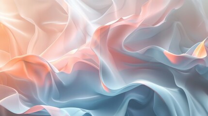 Poster - a 3d abstract background of overlapping translucent layers with soft lighting.