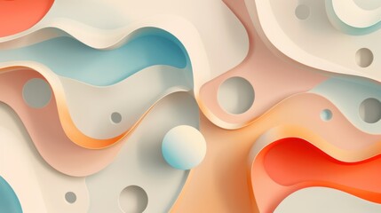 Poster - a 3d background with floating abstract shapes and subtle gradients
