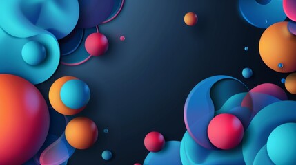Poster - A 3D background with floating abstract shapes and subtle gradients