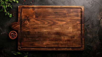 Wall Mural - Brown wood texture background serving as a cutting board