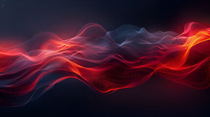 Wall Mural - Red Abstract Waves