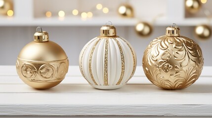 Sticker - golden christmas balls