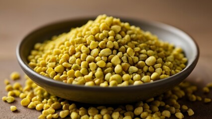 Poster -  A bowl of vibrant yellow chickpeas