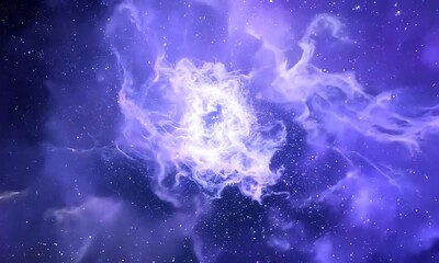 Wall Mural - Cosmic Nebula: A Celestial Dance of Light and Color