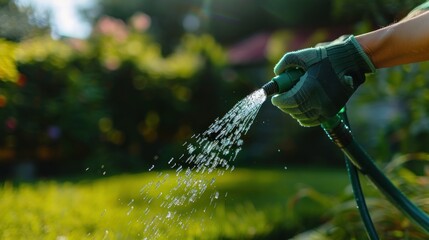 Wall Mural - Watering the Lawn