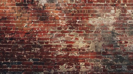 Canvas Print - Aged red brick wall with texture Vintage backdrop with room for copy