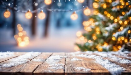 Canvas Print -  Warm holiday glow in a winter wonderland