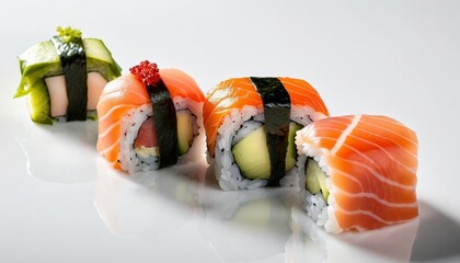 Canvas Print -  Deliciously crafted sushi rolls ready to be savored