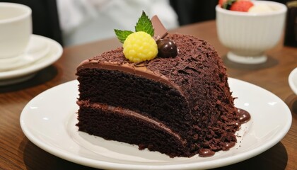 Sticker -  Deliciously indulgent chocolate cake ready to be savored