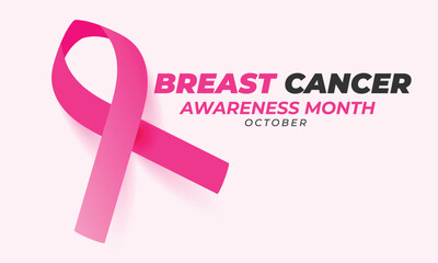 Breast Cancer Awareness Month. background, banner, card, poster, template. Vector illustration.