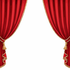 Wall Mural - Red Curtains with Golden Fringe and Tassels