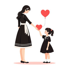 Wall Mural - Nurturing Moment: A Mother and Child Exchange Heartfelt Affection