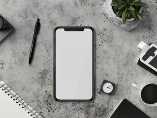 Poster - A black phone with a white screen sitting on top of a desk