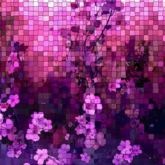 Wall Mural - abstract background with flowers