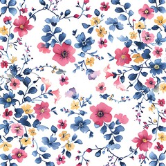 Wall Mural - seamless pattern with flowers