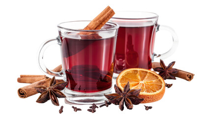 Mulled wine on transparent background 