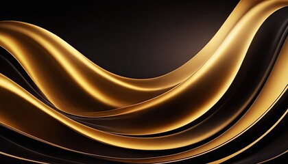 Wall Mural - Abstract luxury golden curves on dark background for wallpaper7