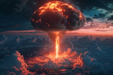 Wall Mural - Nuclear explosion and mushroom cloud