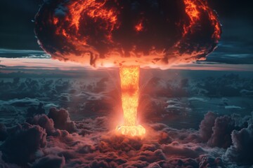 Wall Mural - Nuclear explosion and mushroom cloud