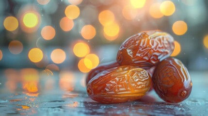 Wall Mural - a close up of three oranges on a table