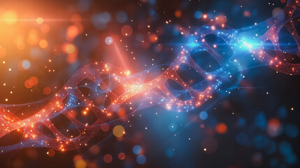 Poster - Elegant background featuring a DNA structure, perfect for illustrating concepts in genetics, biotechnology, and scientific research.