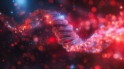 Poster - Elegant background featuring a DNA structure, perfect for illustrating concepts in genetics, biotechnology, and scientific research.