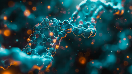 Poster - DNA structure background showcasing intricate genetic details, ideal for themes of biotechnology and molecular research.