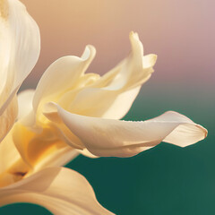 Wall Mural - there is a close up of a white flower with a blurry background