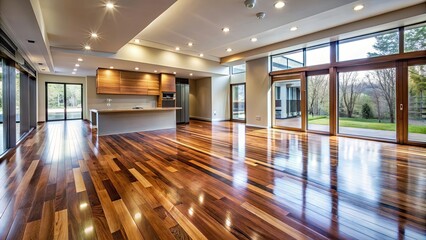 Wall Mural - Perfectly polished hardwood floors in a modern home, wood, flooring, interior, design, home, decor, natural, texture, smooth