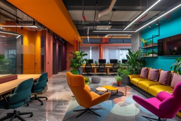 Wall Mural - Modern and Vibrant Office Space Design