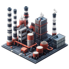 Canvas Print - 3D Industrial Park icon, on isolated transparent background