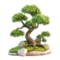 Poster - 3D Tree icon, on isolated transparent background