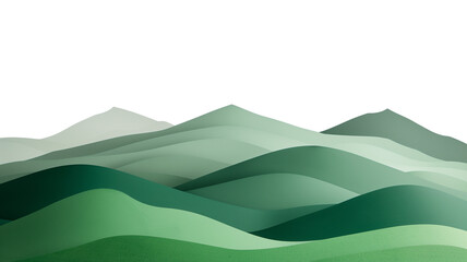 Simple green hill isolated on transparent background