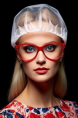 Poster - portrait of a woman wearing glasses