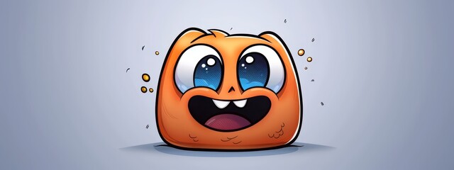 Poster -  A cartoon orange character with large eyes, expressing surprise, and bubbles escaping from his open mouth