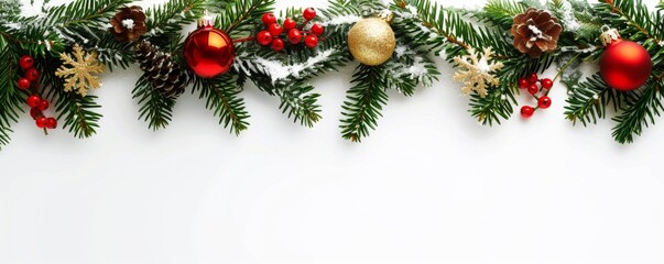 festive christmas banner web poster, header for website, colorful decorative decorations. horizontal