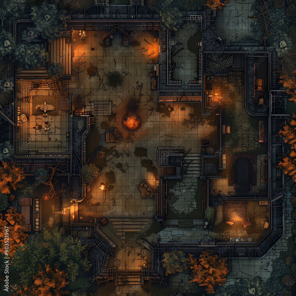 Top Down Spooky Horror Cursed Battle Map RPG And DnD Game Background top-down-spooky-horror-cursed-battle-map-rpg-and-dnd-game-background