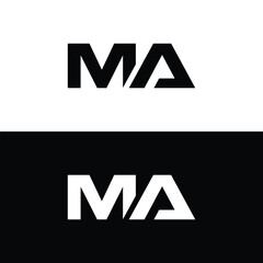 MA letter logo design vector