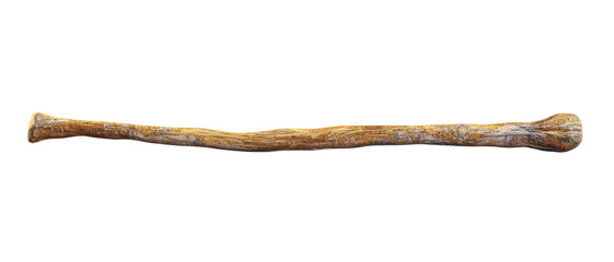 A rustic wooden stick, showcasing a natural texture and vintage appeal, ideal for various creative projects and crafts. isolated on a white background, transparent background.