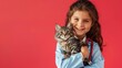 © Korn - Portrait photography of a cute little Veterinarian professional happy smiling arm crossing, studio shot isolated on single color background ,editorial style, shoot by DSLR.